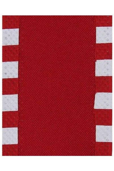 Shop For 2.5" Faux Royal Burlap/Stripe Edge Ribbon: Red (10 Yards) at Michelle's aDOORable Creations