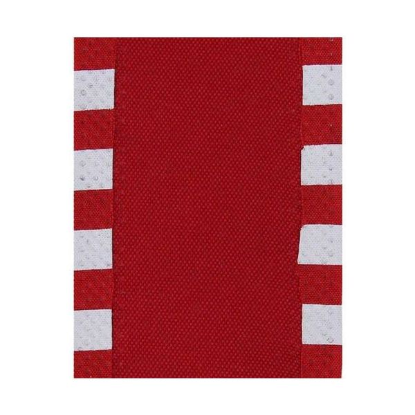 Shop For 2.5" Faux Royal Burlap/Stripe Edge Ribbon: Red (10 Yards) at Michelle's aDOORable Creations