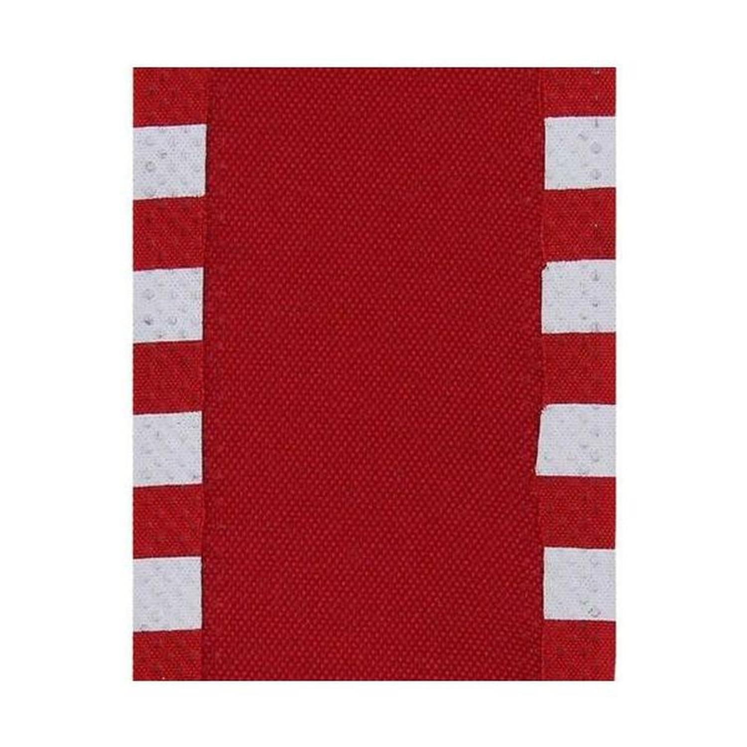 Shop For 2.5" Faux Royal Burlap/Stripe Edge Ribbon: Red (10 Yards) at Michelle's aDOORable Creations