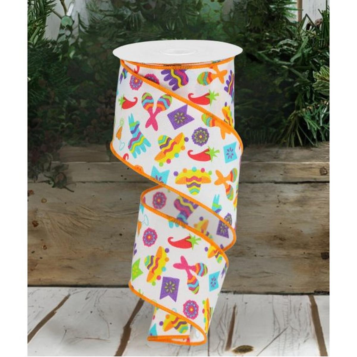 Shop For 2.5" Fiesta Ribbon: White (10 Yards) at Michelle's aDOORable Creations