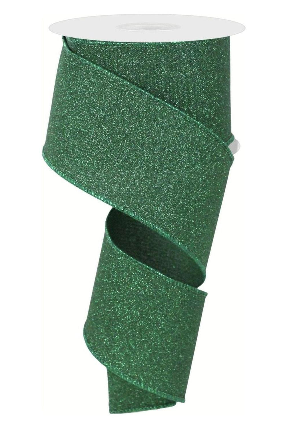 Shop For 2.5" Fine Glitter On Faux Royal: Emerald Green (10 Yards) at Michelle's aDOORable Creations