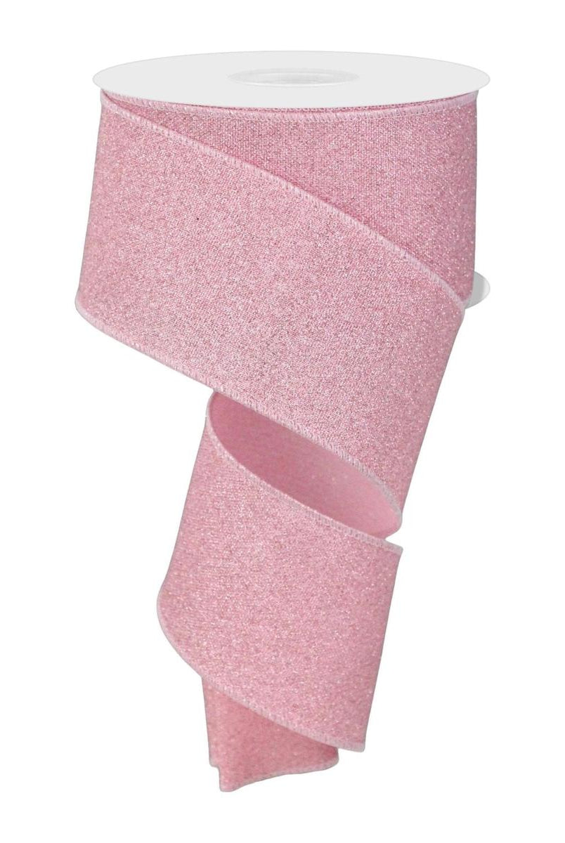 Shop For 2.5" Fine Glitter On Faux Royal: Light Pink (10 Yards) at Michelle's aDOORable Creations