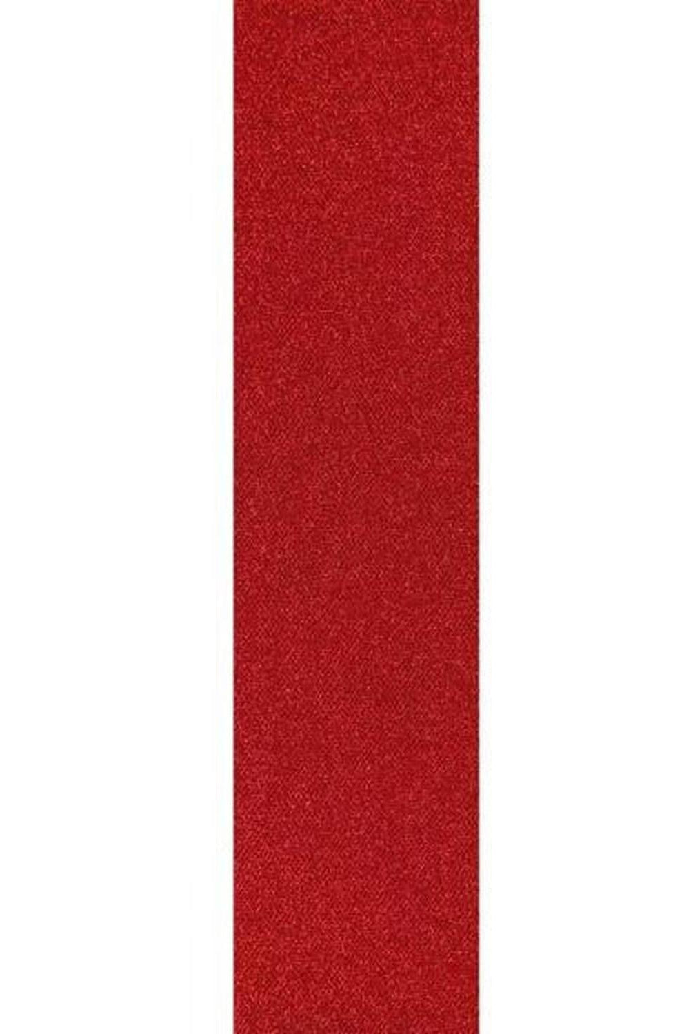 2.5" Fine Glitter On Royal Ribbon: Red (10 Yards)