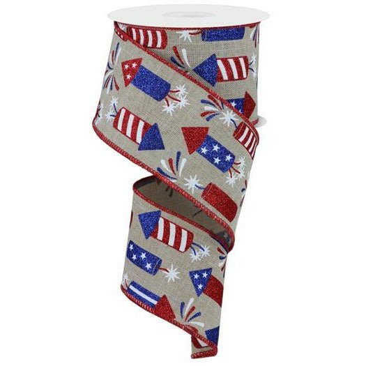 Shop For 2.5" Firecrackers Ribbon: Natural (10 Yards) at Michelle's aDOORable Creations