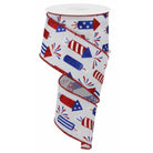 Shop For 2.5" Firecrackers Ribbon: White (10 Yards) at Michelle's aDOORable Creations