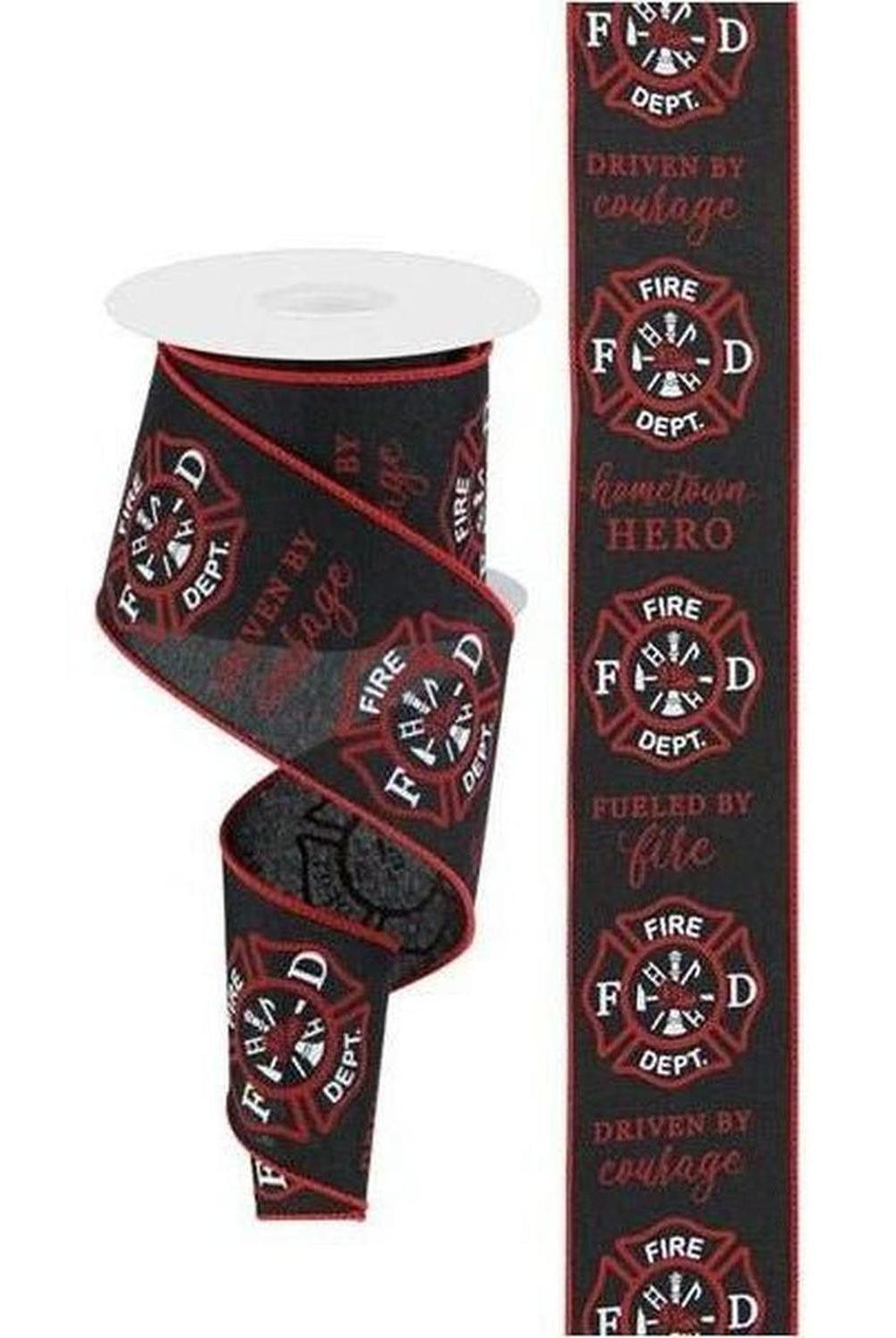 2.5" Firefighter Badge Ribbon: Black (10 Yards)