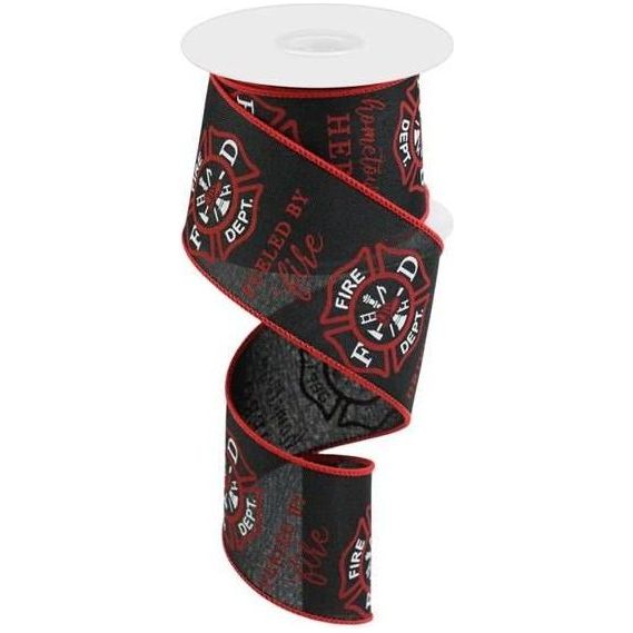Shop For 2.5" Firefighter Badge Ribbon: Black (10 Yards) at Michelle's aDOORable Creations