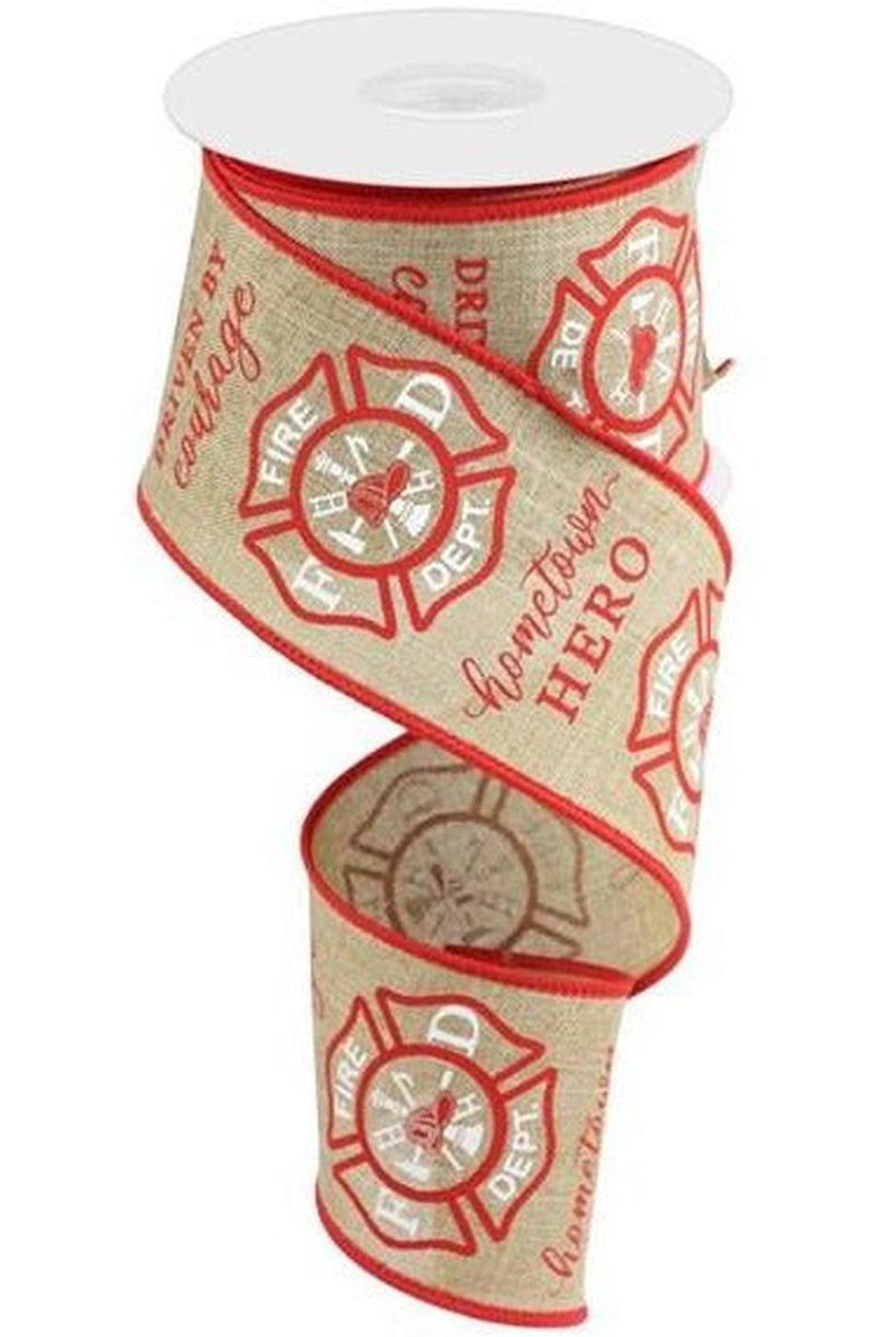 2.5" Firefighter Badge Ribbon: Light Beige (10 Yards)