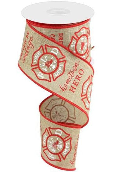Shop For 2.5" Firefighter Badge Ribbon: Light Beige (10 Yards) at Michelle's aDOORable Creations