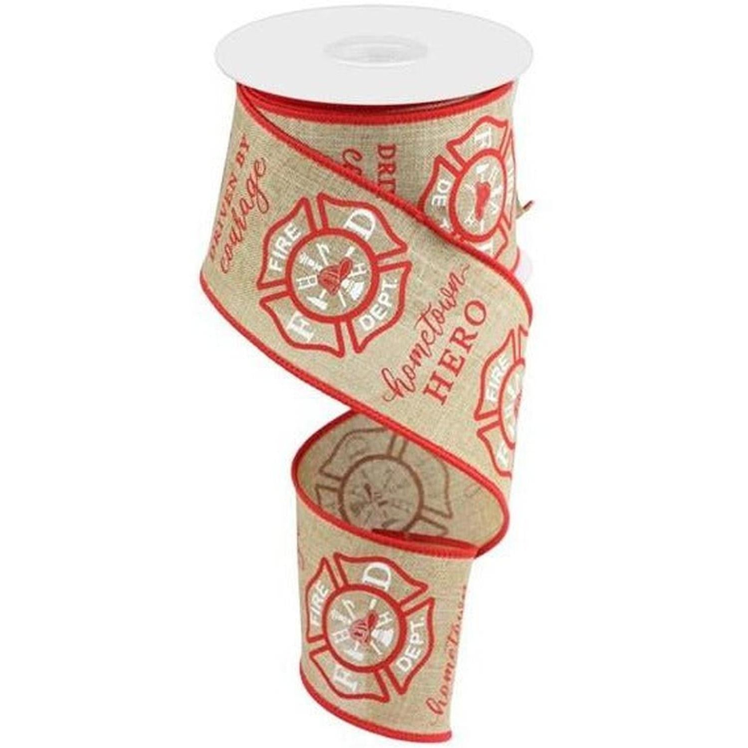 Shop For 2.5" Firefighter Badge Ribbon: Light Beige (10 Yards) at Michelle's aDOORable Creations