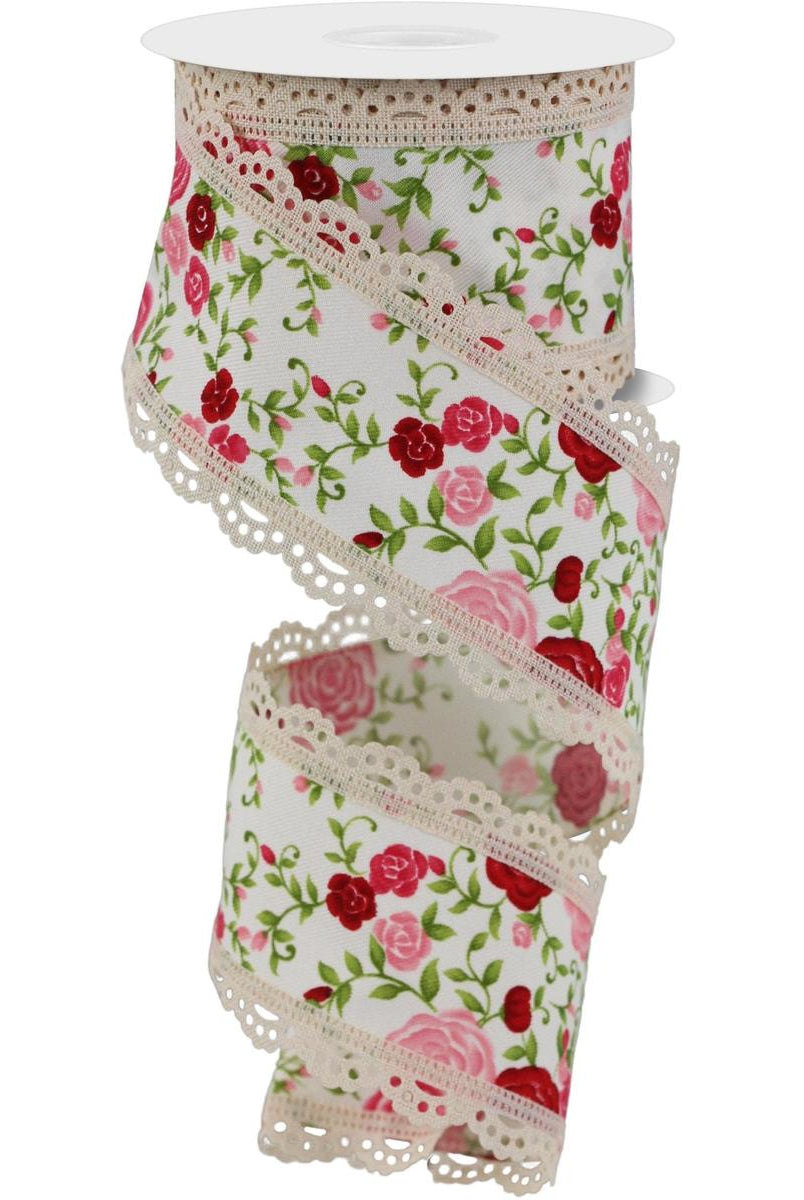Shop For 2.5" Floral Lace Ribbon: Ivory (10 Yards) at Michelle's aDOORable Creations