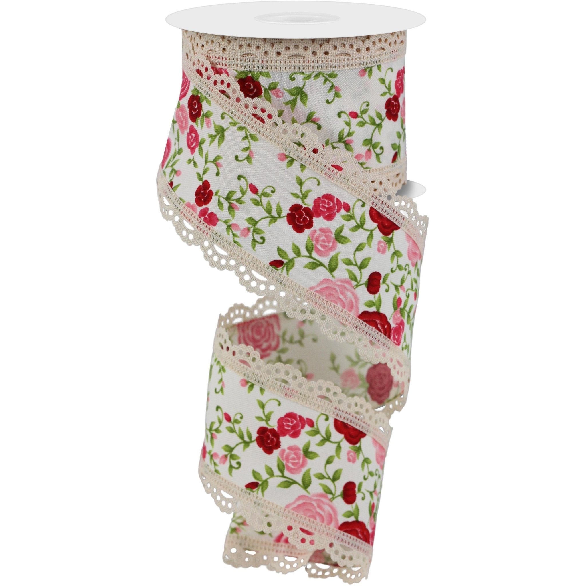 Shop For 2.5" Floral Lace Ribbon: Ivory (10 Yards) at Michelle's aDOORable Creations