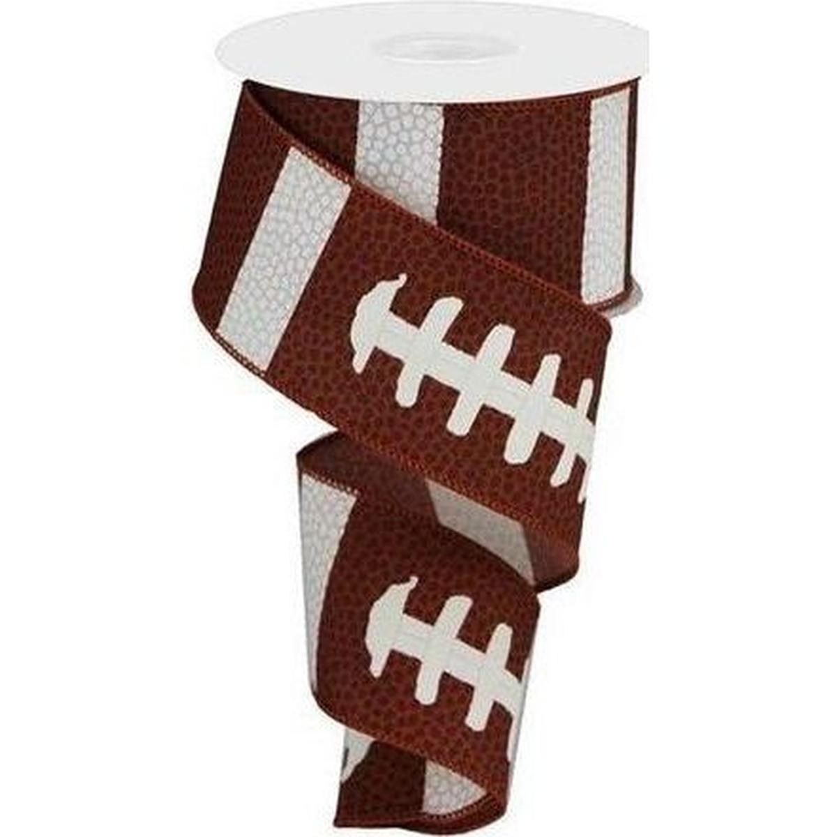 Shop For 2.5" Football Laces Ribbon (10 Yard) at Michelle's aDOORable Creations