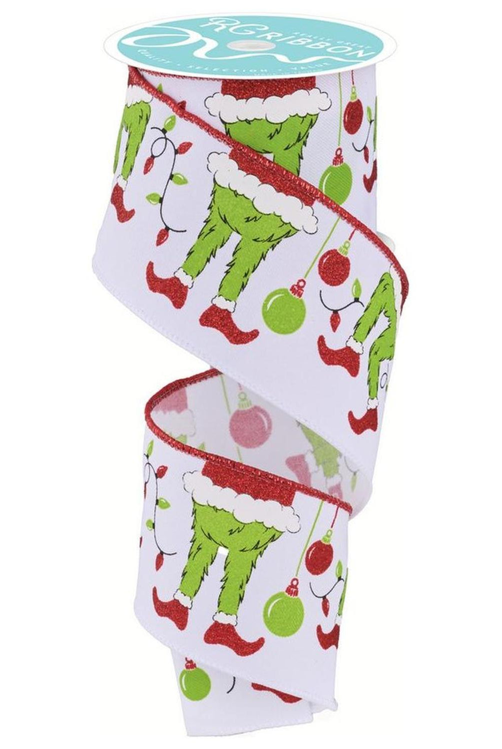 2.5" Furry Elf Legs Ribbon: White (10 Yards)