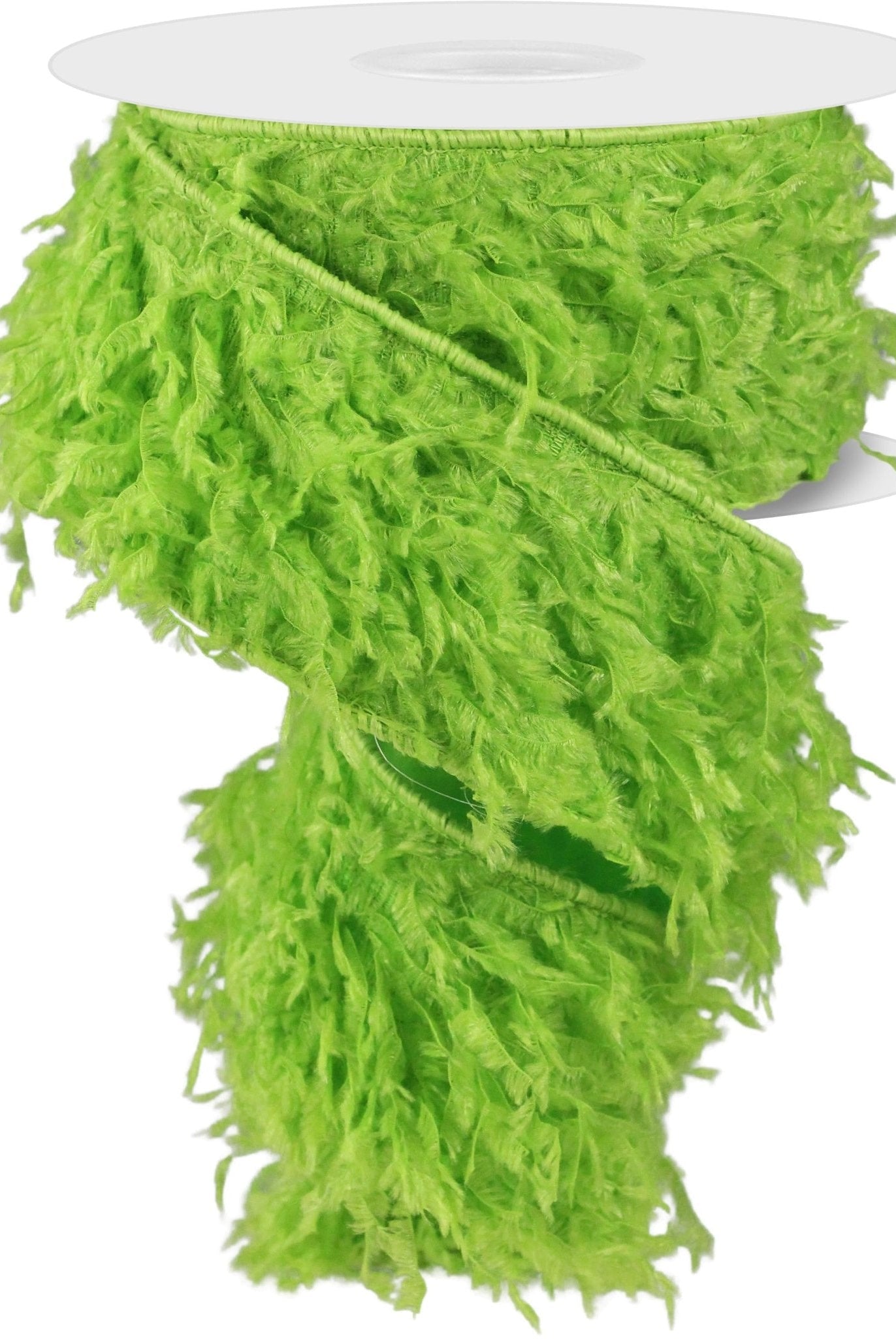 Shop For 2.5" Furry Ribbon: Lime Green (10 Yards) at Michelle's aDOORable Creations