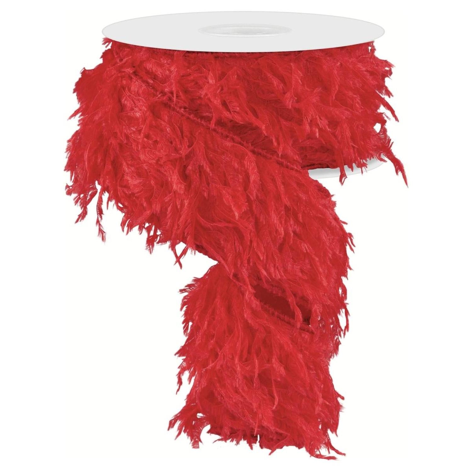 Shop For 2.5" Furry Ribbon: Red (10 Yards) at Michelle's aDOORable Creations