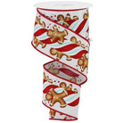 Shop For 2.5" Gingerbread Kids Candy Ribbon: White/Ice Blue (10 Yards) at Michelle's aDOORable Creations