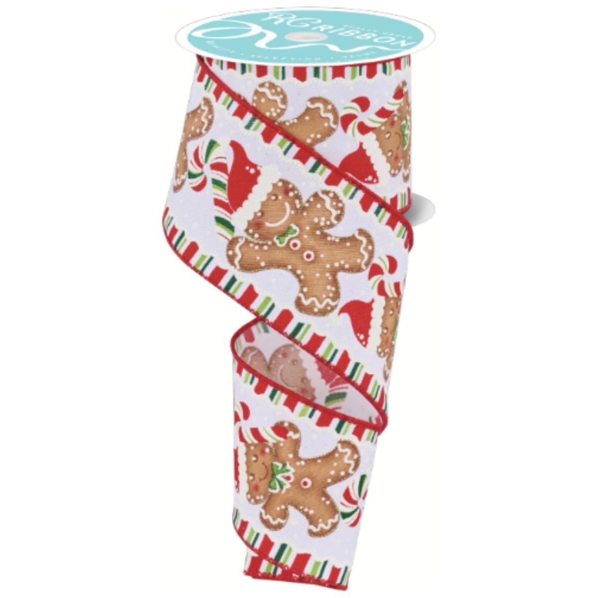 Shop For 2.5" Gingerbread Santa Hat Ribbon: White (10 Yards) at Michelle's aDOORable Creations