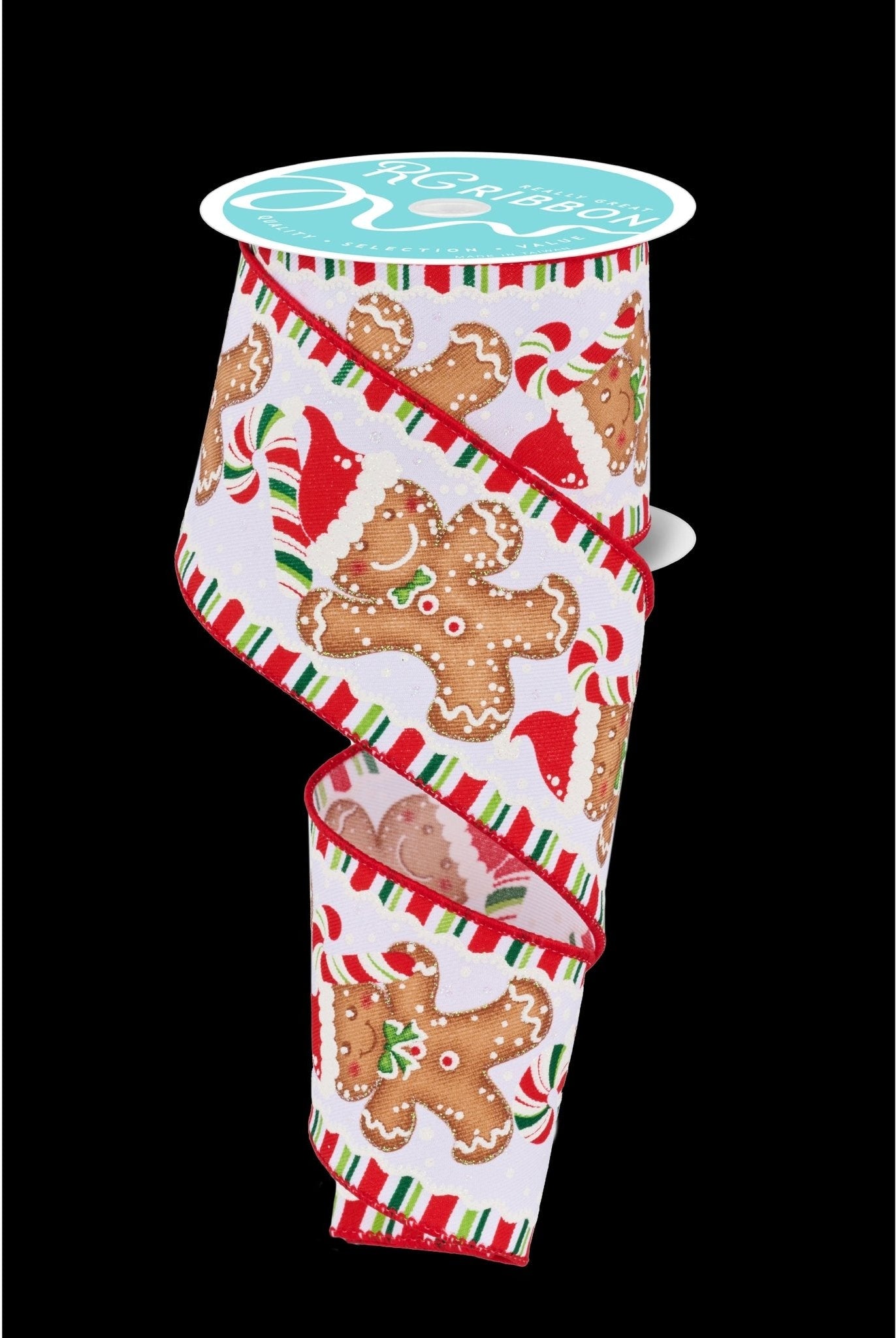 Shop For 2.5" Gingerbread Santa Hat Ribbon: White (10 Yards) at Michelle's aDOORable Creations