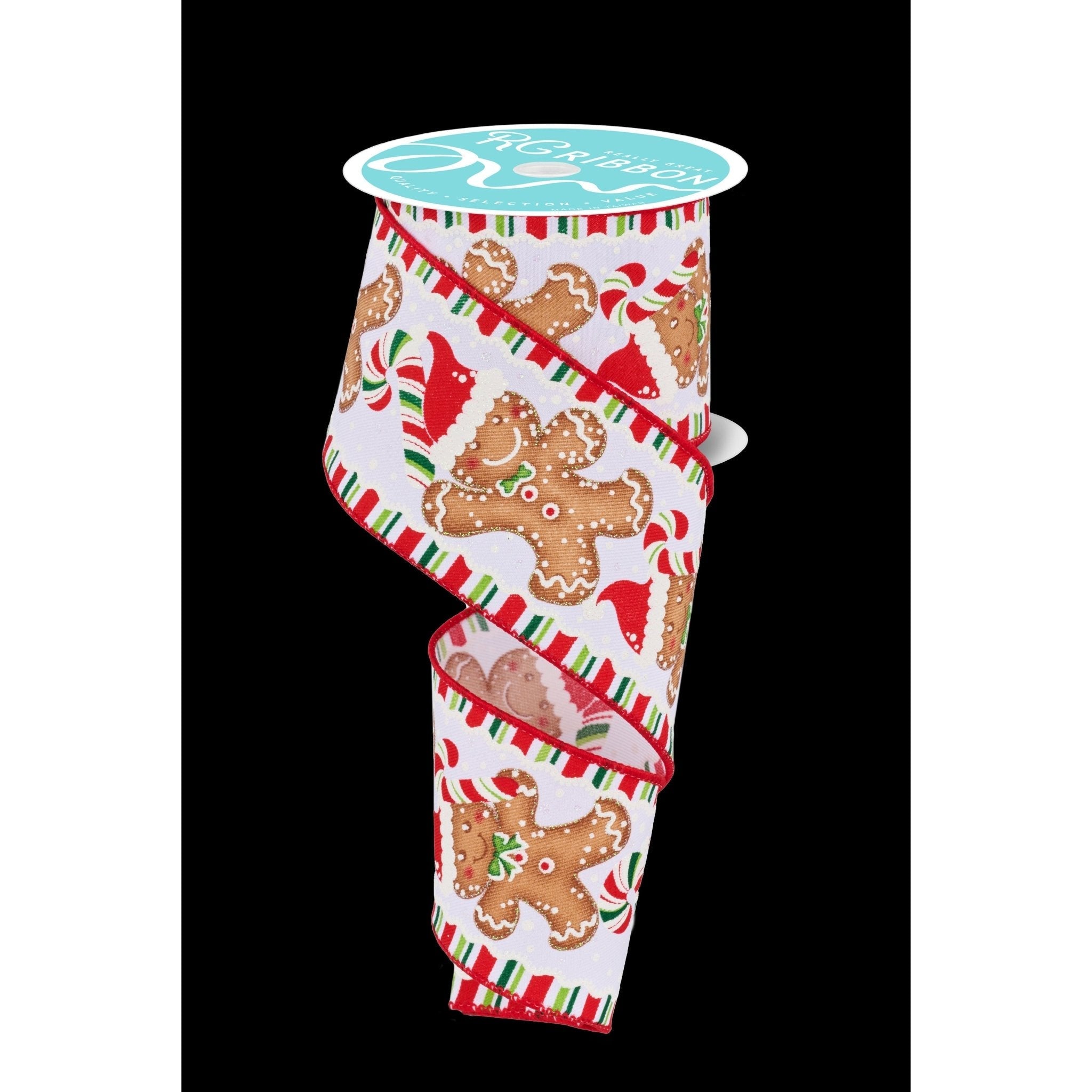Shop For 2.5" Gingerbread Santa Hat Ribbon: White (10 Yards) at Michelle's aDOORable Creations