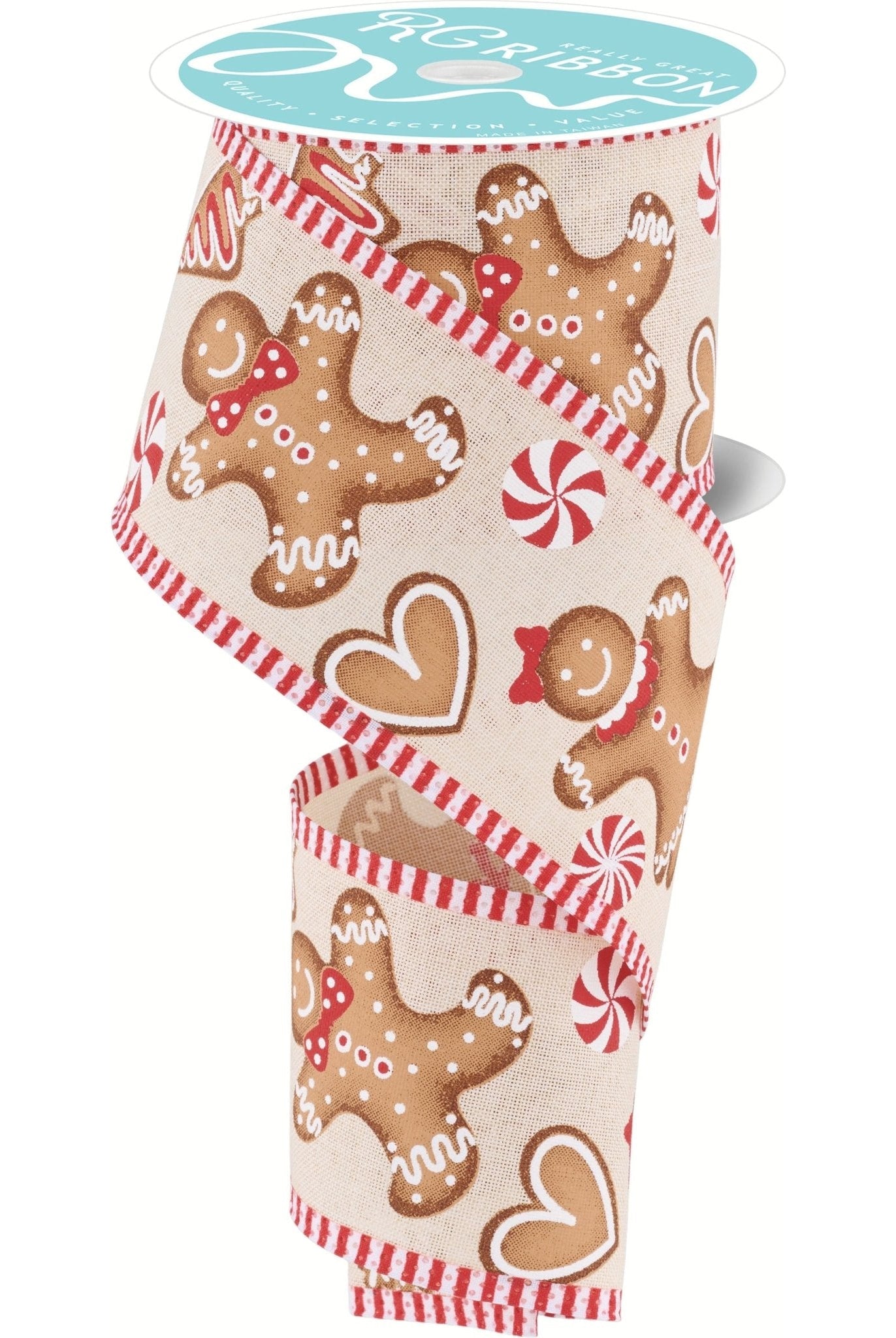 Shop For 2.5" Gingerbread Stripe Ribbon: Cream (10 Yards) at Michelle's aDOORable Creations