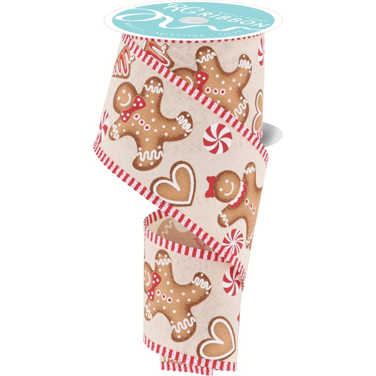 Shop For 2.5" Gingerbread Stripe Ribbon: Cream (10 Yards) at Michelle's aDOORable Creations