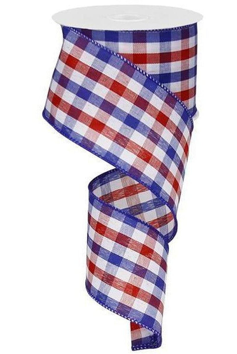 Shop For 2.5" Gingham Plaid Ribbon: Patriotic (10 Yards) at Michelle's aDOORable Creations