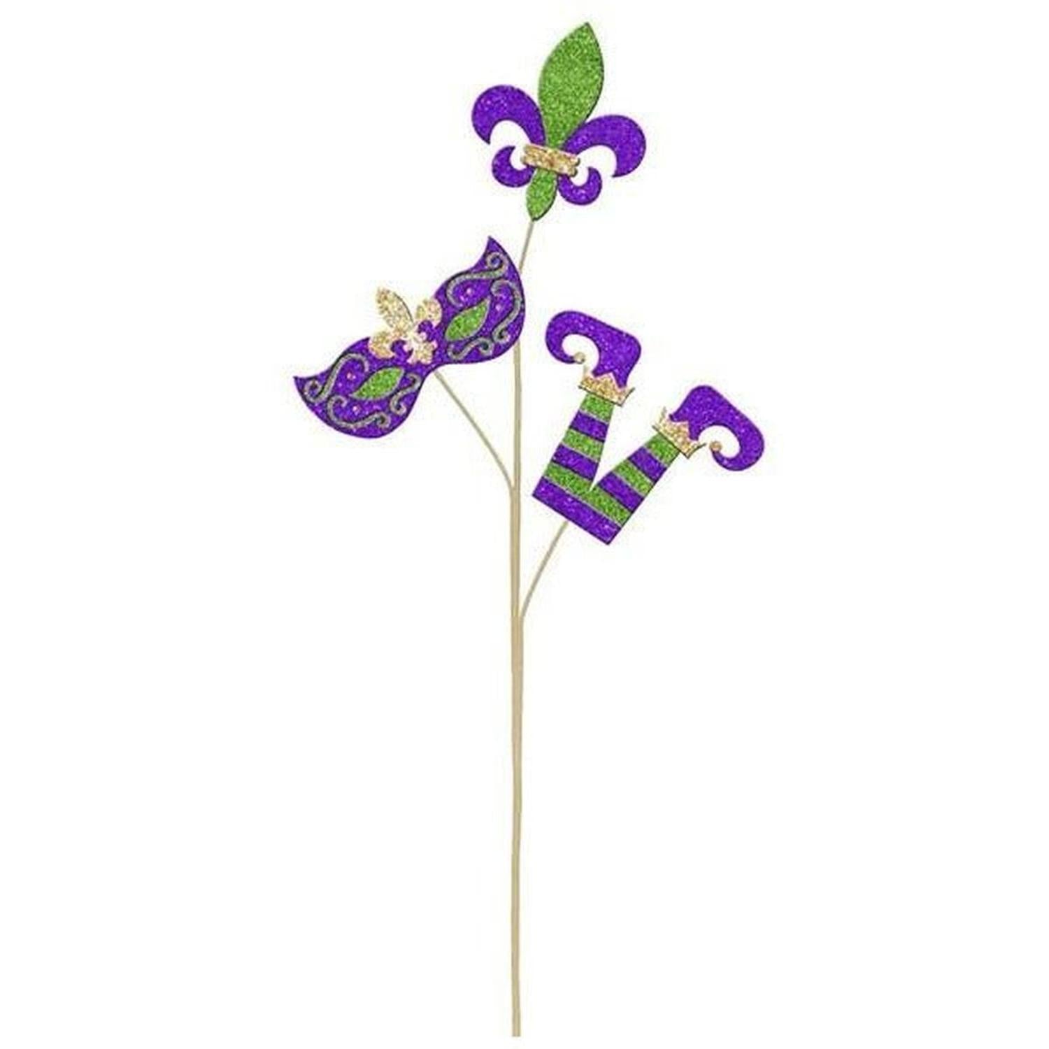 25" Glitter Eva Mardi Gras Spray