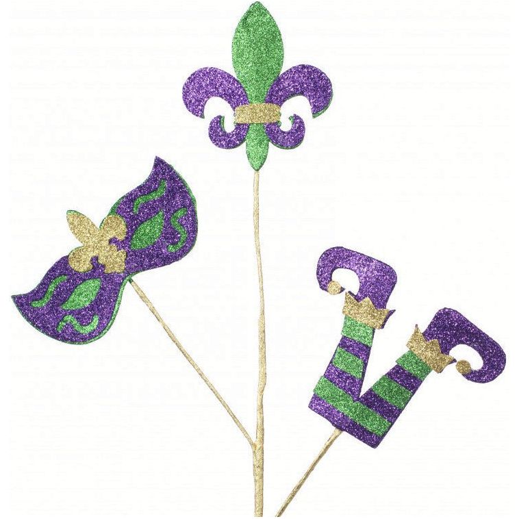 Shop For 25" Glitter Eva Mardi Gras Spray at Michelle's aDOORable Creations