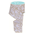 Shop For 2.5" Glitter Mini Leaf Vines Ribbon: Gold/White (10 Yards) at Michelle's aDOORable Creations