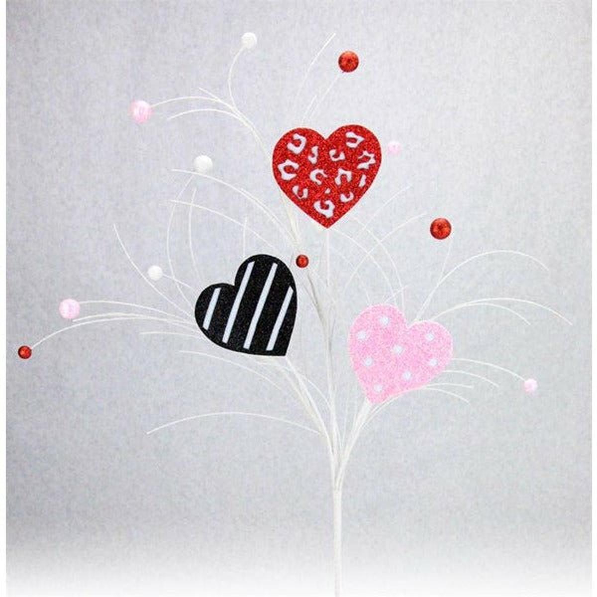 Shop For 25" Glitter Pattern Hearts Spray at Michelle's aDOORable Creations