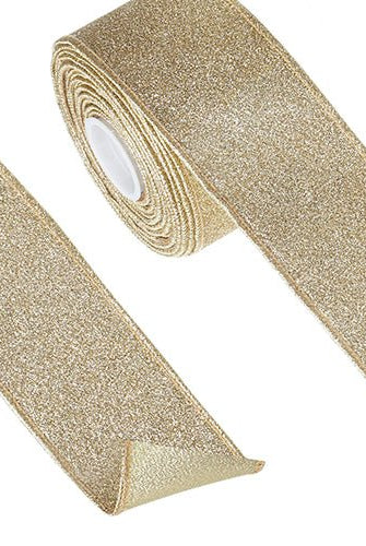 Shop For 2.5" Glitter Ribbon: Gold (10 Yards) at Michelle's aDOORable Creations