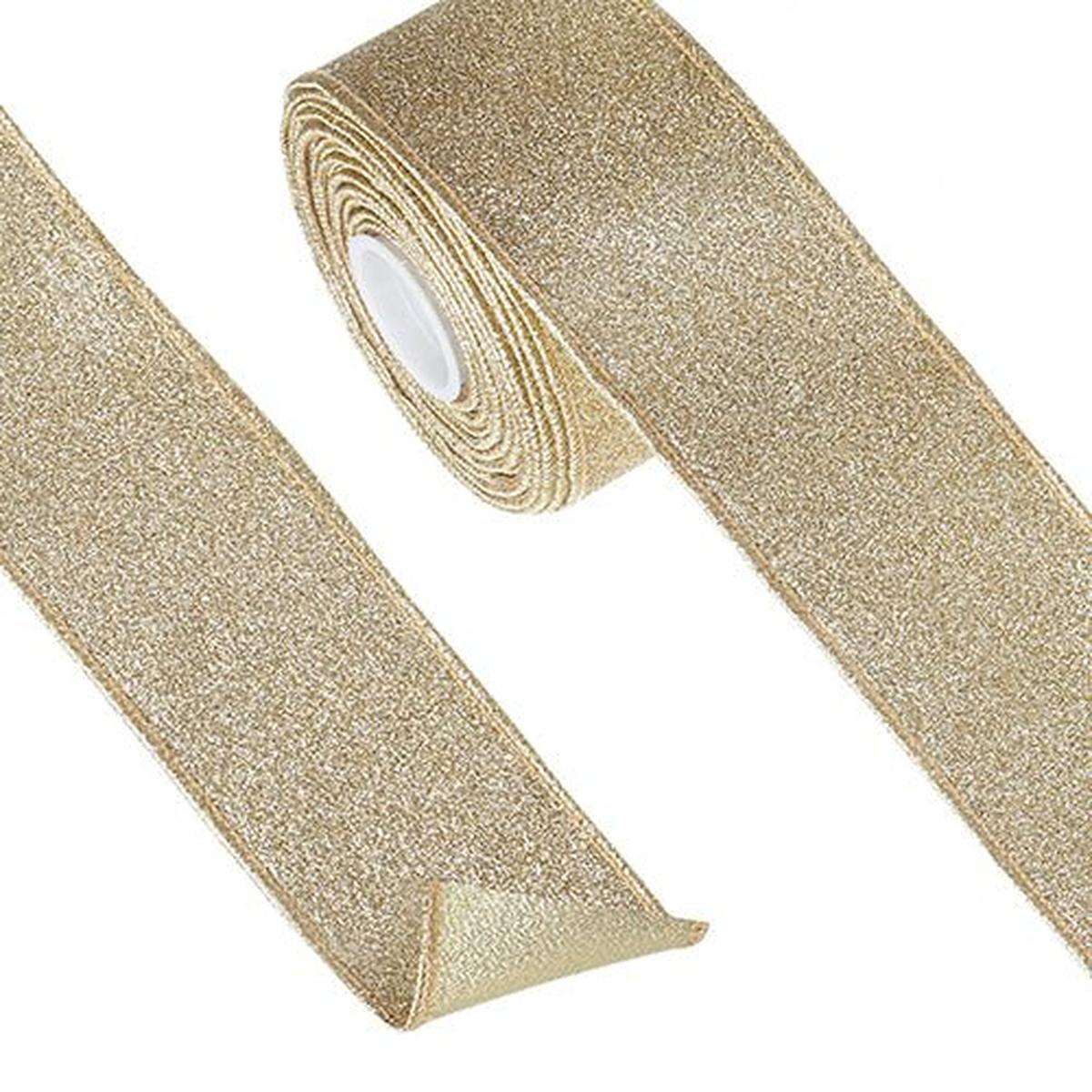 Shop For 2.5" Glitter Ribbon: Gold (10 Yards) at Michelle's aDOORable Creations