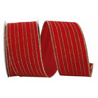 Shop For 2.5" Glitter Stripe Velvet Ribbon: Red/Gold (10 Yards) at Michelle's aDOORable Creations