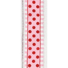 Shop For 2.5" Glitter Stripes Polka Dot Drift Edge Ribbon: Red & Pink (10 Yards) at Michelle's aDOORable Creations