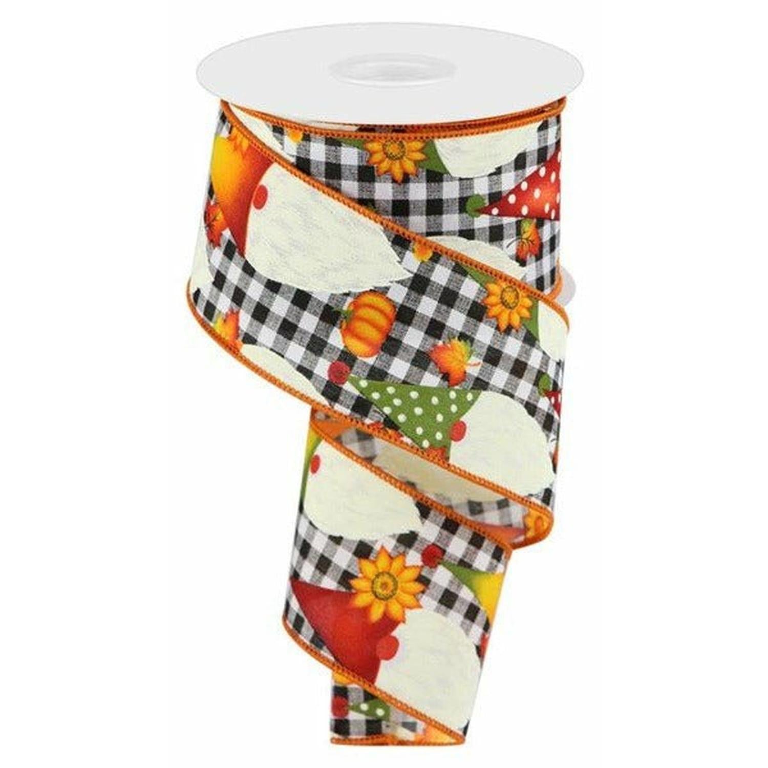 Shop For 2.5" Gnome Pumpkin Ribbon: White (10 Yards) at Michelle's aDOORable Creations