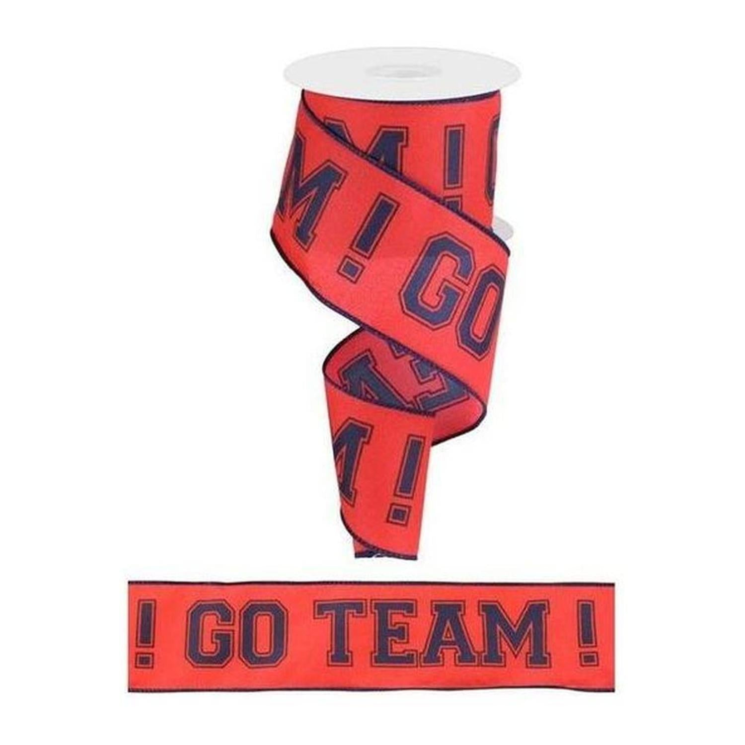 2.5" Go Team Ribbon: Red & Navy Blue (10 Yards)