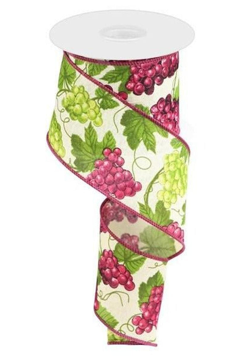 Shop For 2.5" Grapes on Royal: Cream (10 Yards) at Michelle's aDOORable Creations
