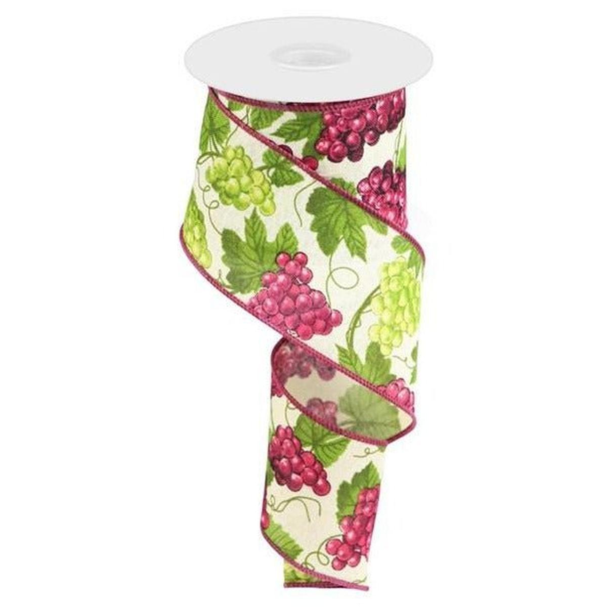 Shop For 2.5" Grapes on Royal: Cream (10 Yards) at Michelle's aDOORable Creations