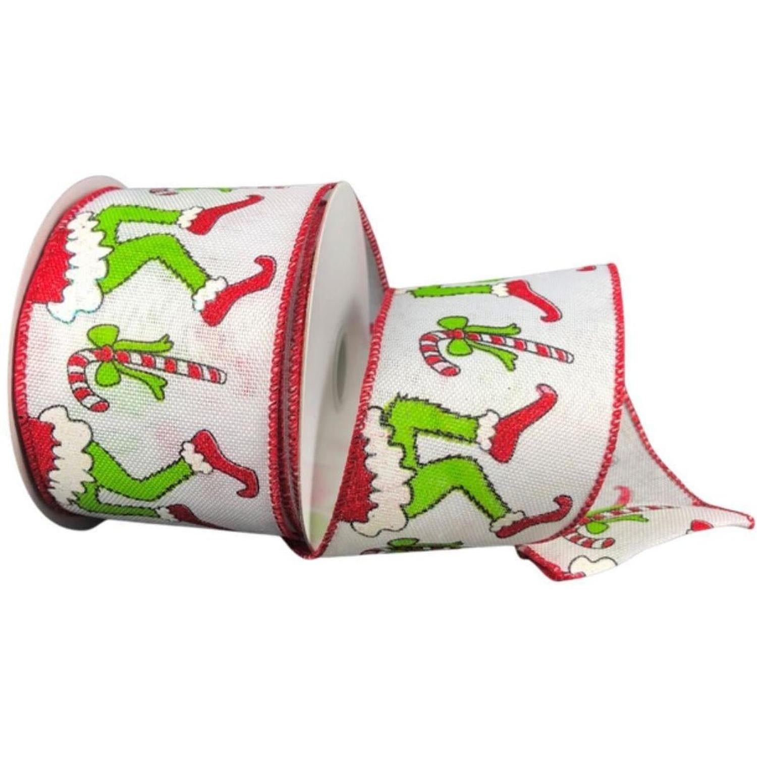Shop For 2.5" Green Monster Legs Ribbon: Red (10 Yards) at Michelle's aDOORable Creations