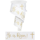 Shop For 2.5" He Is Risen Ribbon: White (10 Yards) at Michelle's aDOORable Creations