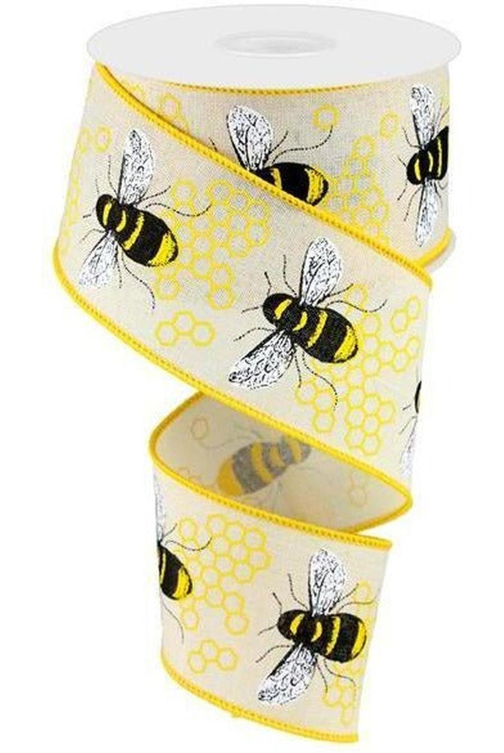Shop For 2.5" Honey Bee Royal Ribbon: Cream (10 Yards) at Michelle's aDOORable Creations