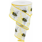 Shop For 2.5" Honey Bee Royal Ribbon: White (10 Yards) at Michelle's aDOORable Creations