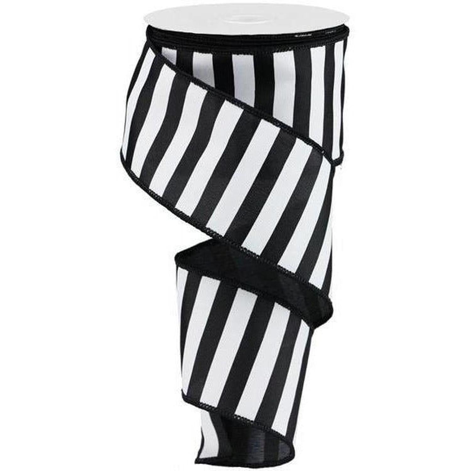 Shop For 2.5" Horizontal Black & White Stripe Ribbon (10 Yard) at Michelle's aDOORable Creations