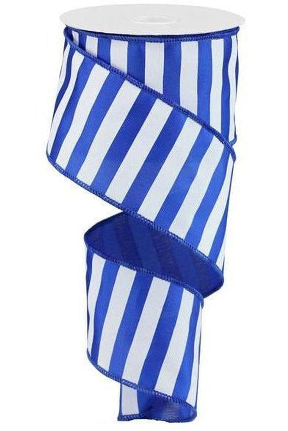 Shop For 2.5" Horizontal Royal Blue & White Stripe Ribbon (10 Yard) at Michelle's aDOORable Creations