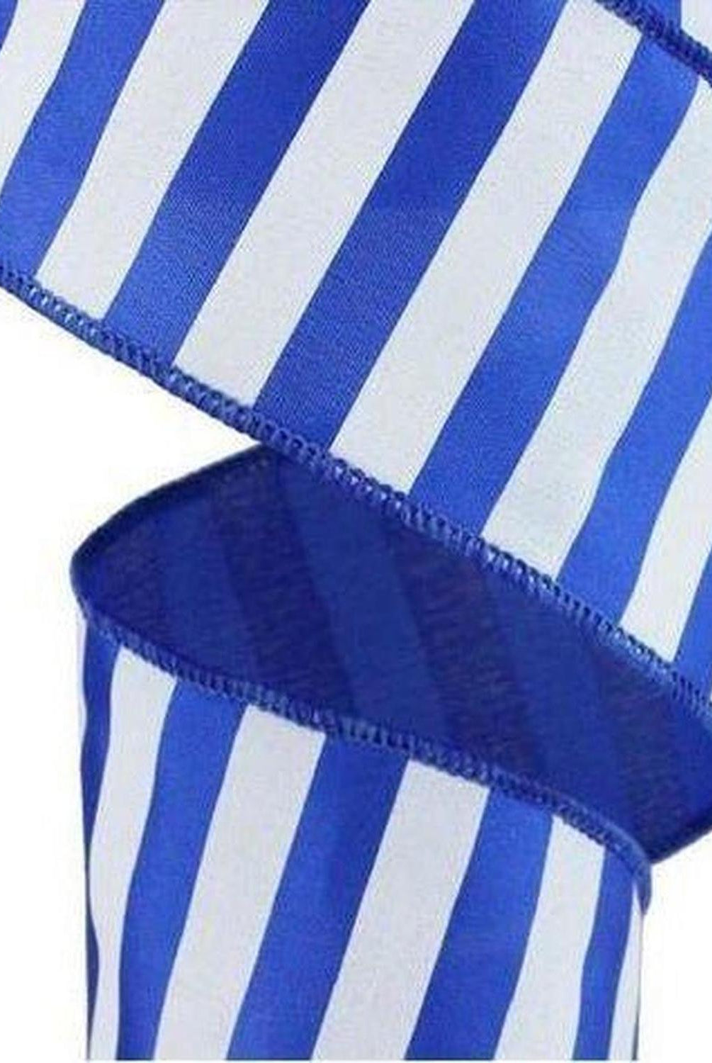 Shop For 2.5" Horizontal Royal Blue & White Stripe Ribbon (10 Yard) at Michelle's aDOORable Creations