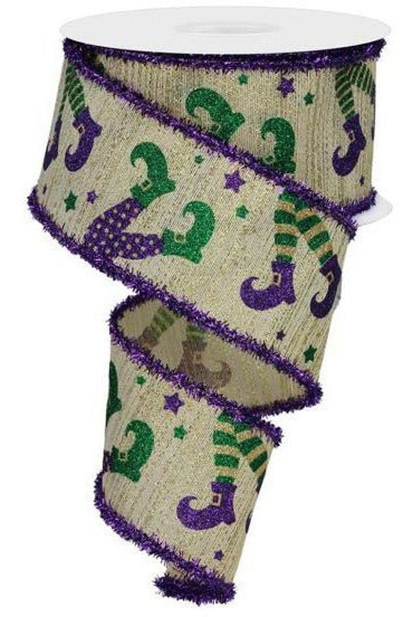 Shop For 2.5" Jester Legs Tinsel Ribbon: Light Gold (10 Yards) at Michelle's aDOORable Creations