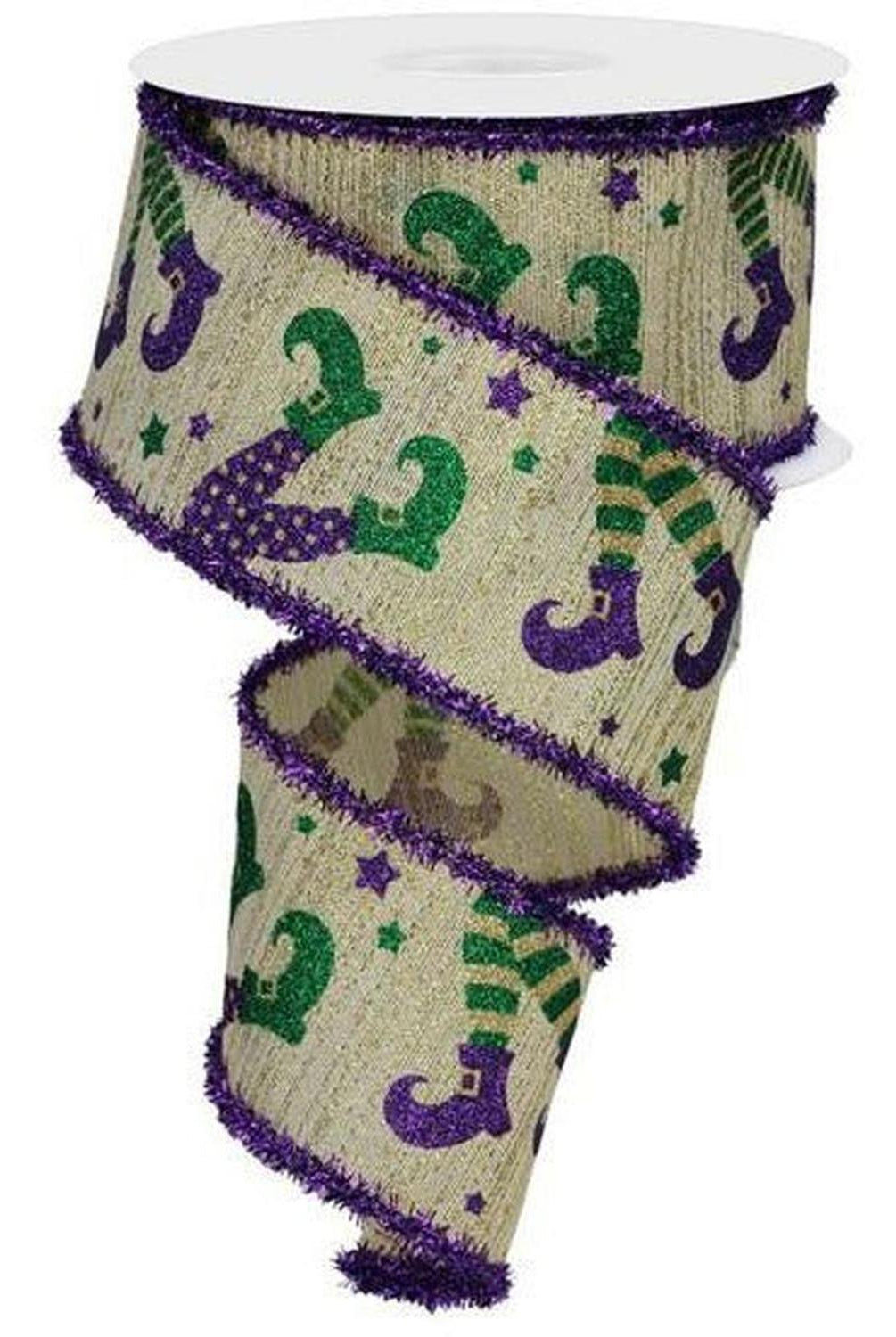 Shop For 2.5" Jester Legs Tinsel Ribbon: Light Gold (10 Yards) at Michelle's aDOORable Creations