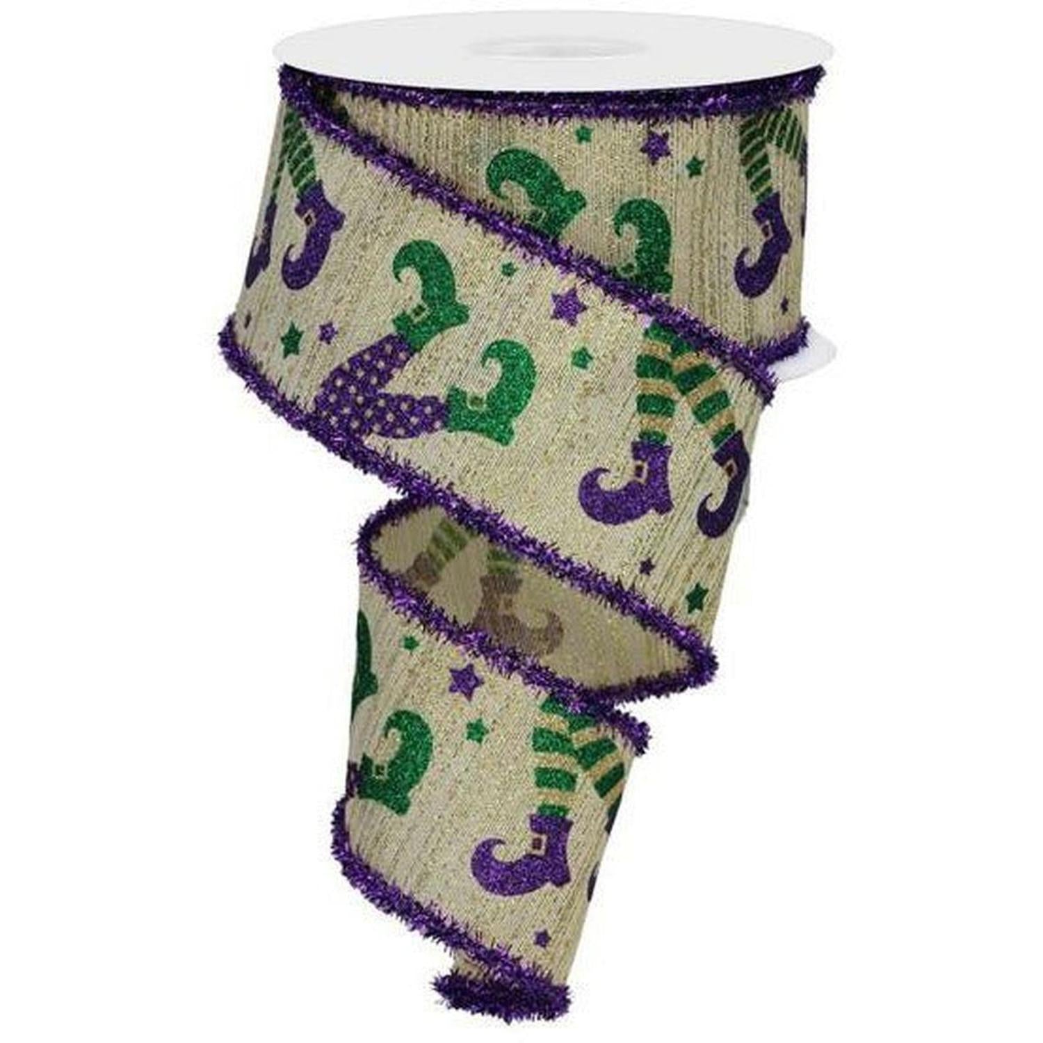 Shop For 2.5" Jester Legs Tinsel Ribbon: Light Gold (10 Yards) at Michelle's aDOORable Creations