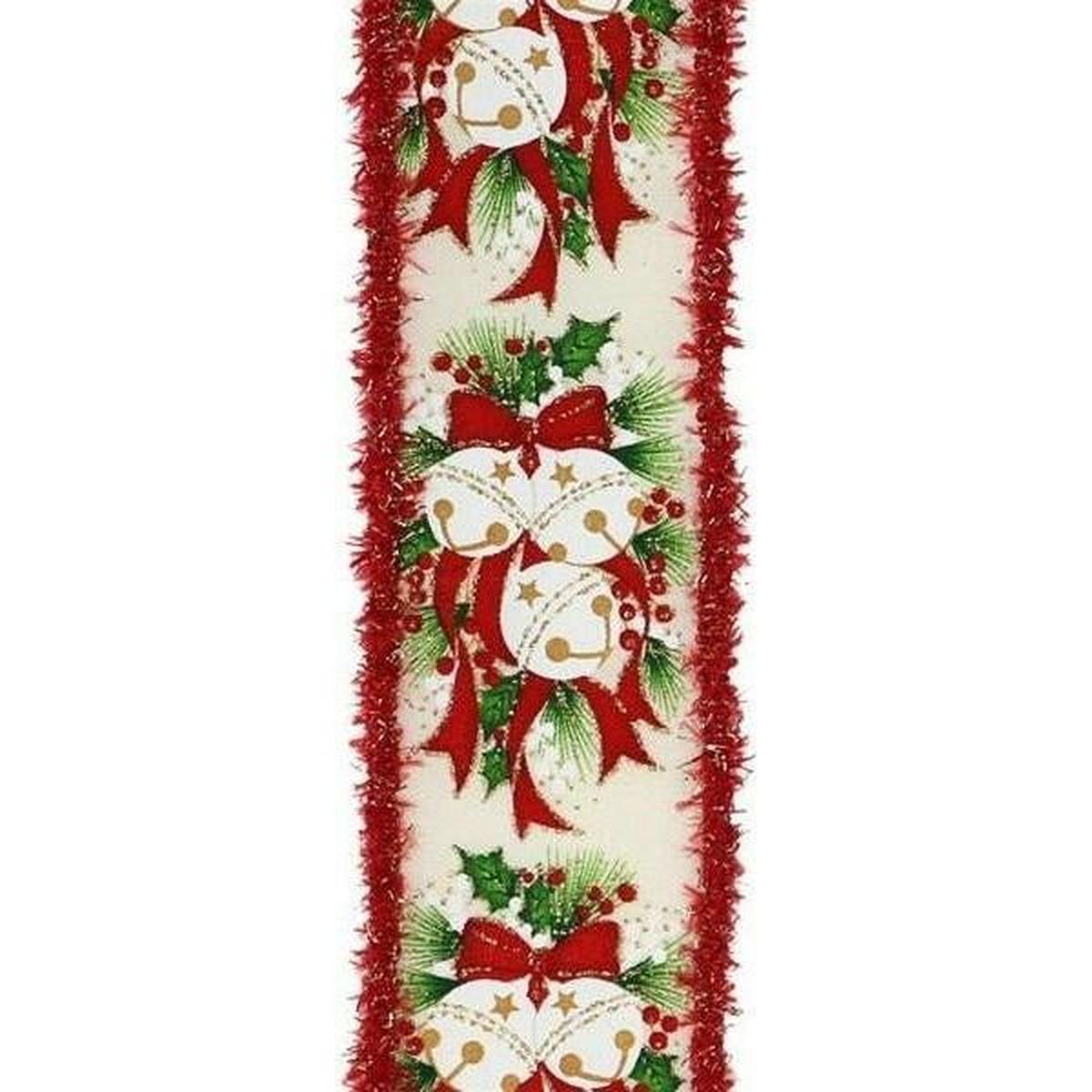 Shop For 2.5" Jingle Bell Holly Drift Ribbon: Ivory (10 Yards) at Michelle's aDOORable Creations